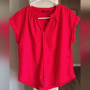 Red Women's Blouse with White Dots
